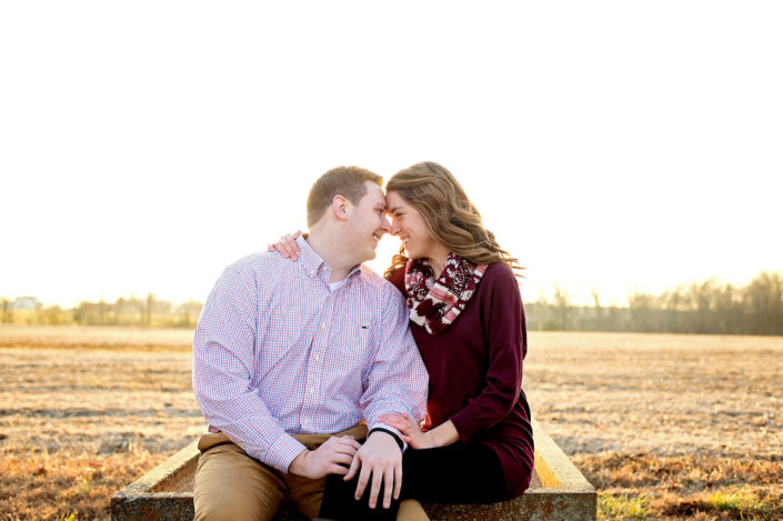 engagement photography farm field sunset winter KY louisville